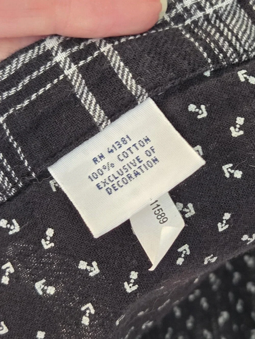 Polo Ralph Lauren Double Face Black White Plaid Flannel Cotton Button Down XXL